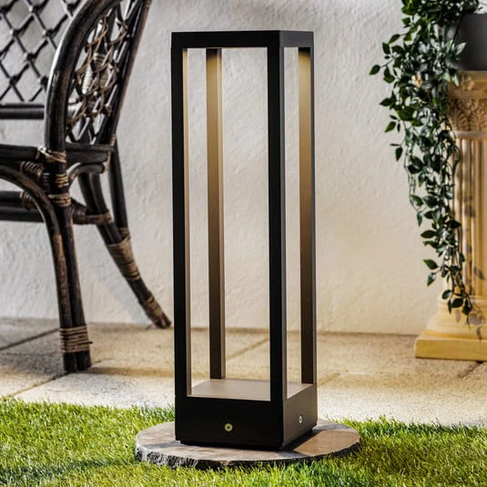 Lucande lámpara sobremuro LED Carlota, 50 cm, antracita, aluminio