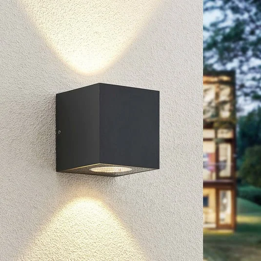 Aplique LED para exterior Arcchio Tassnim, 2 luces, antracita, IP65