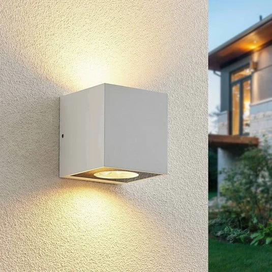 Aplique de exterior Arcchio Tassnim, 2 luces, blanca, GX53