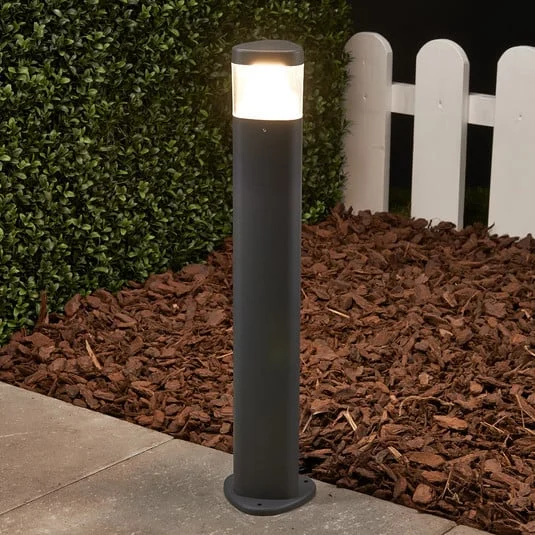 Baliza LED Lucande Milou, altura 50 cm, antracita, aluminio