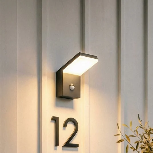 Arcchio Aplique LED para exterior Yolena, sensor, antracita, aluminio