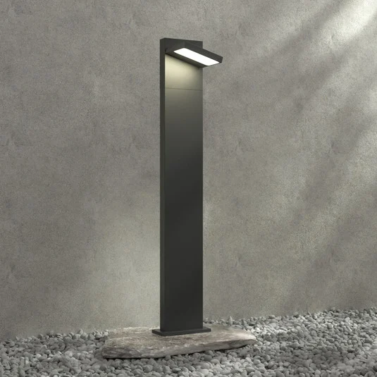 Lucande Bolardo luminoso LED Silvan, 100 cm, antracita, metal