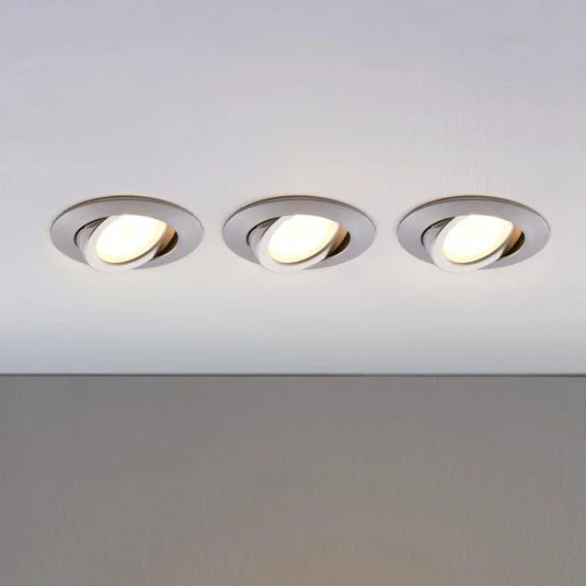 Foco empotrable LED Andrej, redondo, aluminio, lote de 3