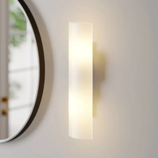 Aplique de pared Lindby Ophelia, altura 39 cm, blanco, cristal
