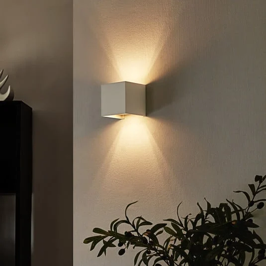 Aplique de pared Arcchio Zuzana, angular, blanco, G9, 10 cm de ancho