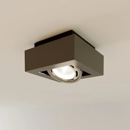 Arcchio downlight de techo Ronka, gris, 19 cm x 19 cm, GU10