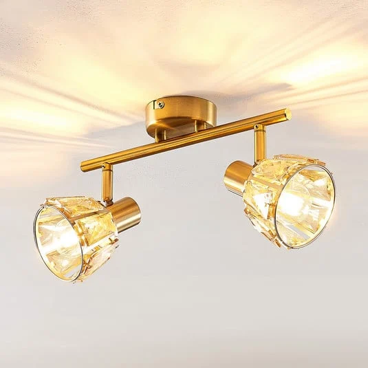 Lindby Kosta lámpara de techo, 2 luces, latón