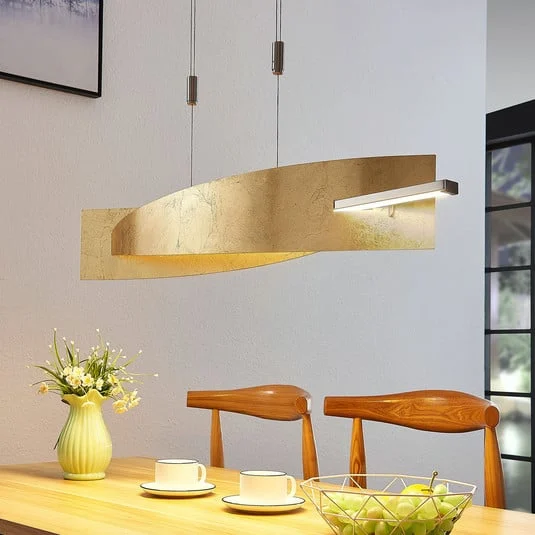 Lucande Lámpara colgante LED Marija, 101 cm, dorada, atenuable