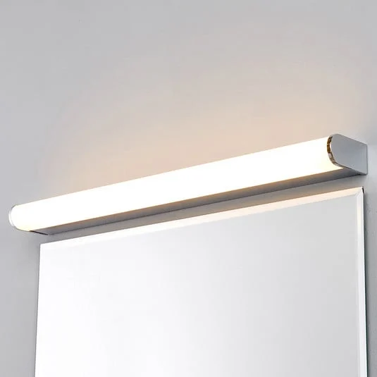 Aplique de pared LED Philippa de Lindby, redondeado, 58 cm, cromado, IP44
