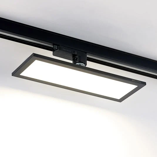 Arcchio Hairis panel LED trifásico, 30 cm, negro, 4000 K