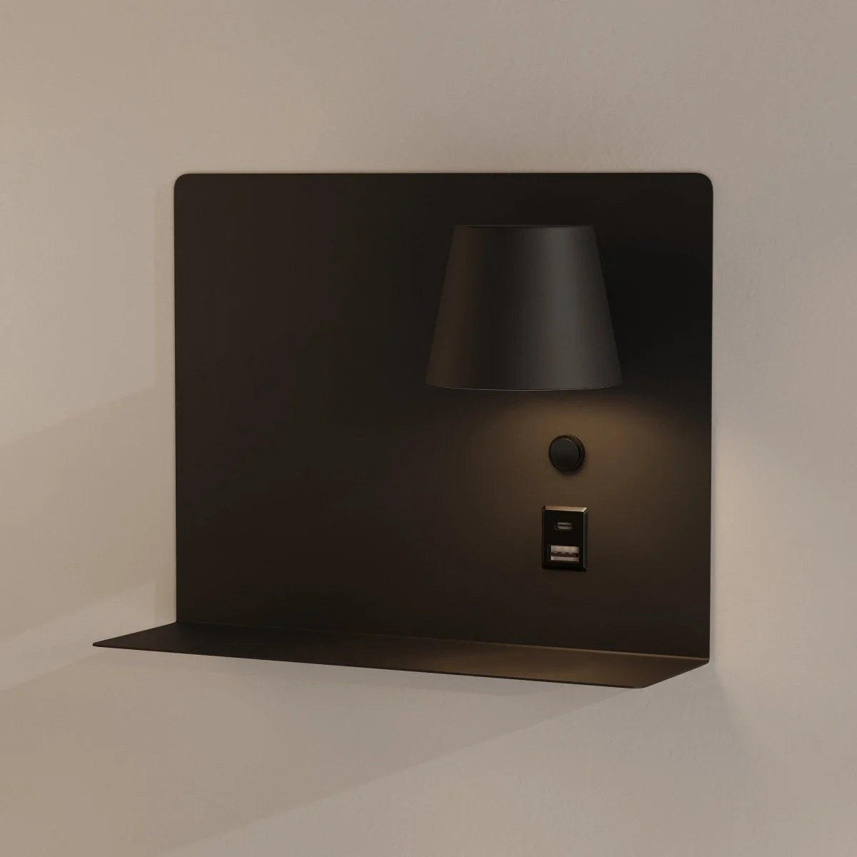 Aplique de pared para lectura con puerto USB y USBC "BASKOP" - 6W - Izquierda y Derecha