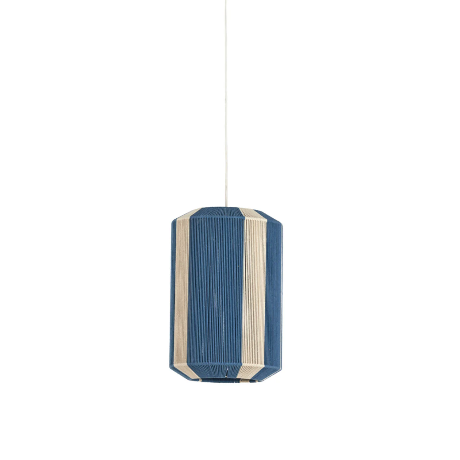 Lámpara colgante azul y blanca con patrón de rayas Light & Living Kozana
