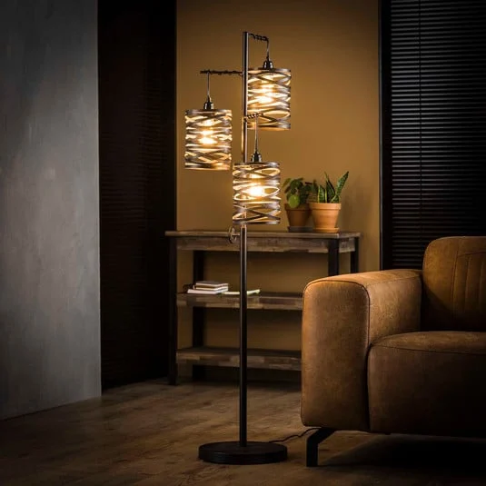 Spindlight lámpara de pie, 3 luces, altura 150 cm