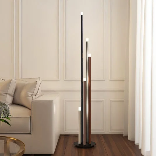 Lucande Lámpara de pie LED Stoika, 150 cm, 5 luces, metal
