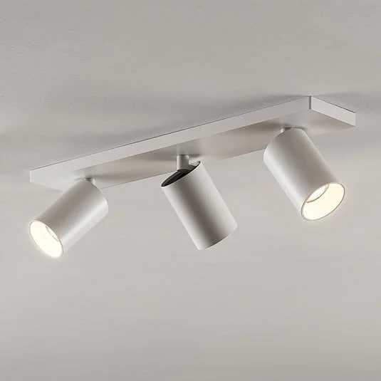 Arcchio Foco Brinja, blanco, angular, Ø 6 cm, 3 luces, GU10