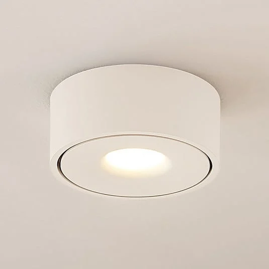 Lámpara LED de techo Arcchio Rotari, blanca, metal, Ø 12 cm