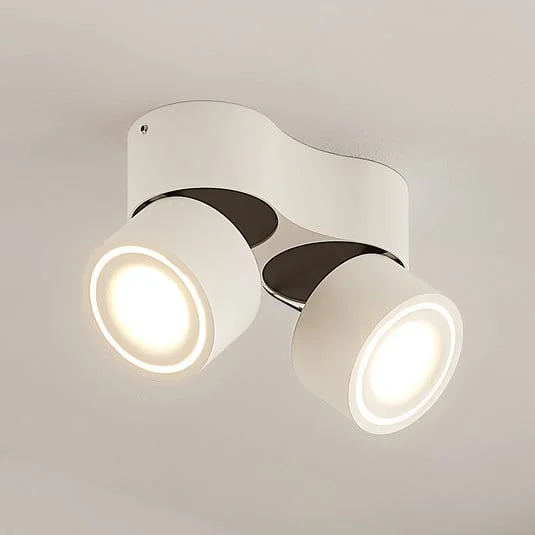 Arcchio downlight LED Rotari, blanco, 2 luces, 1362 lm