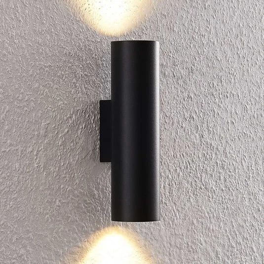 Arcchio Aplique de pared Brinja, negro, metal, arriba/abajo, GU10