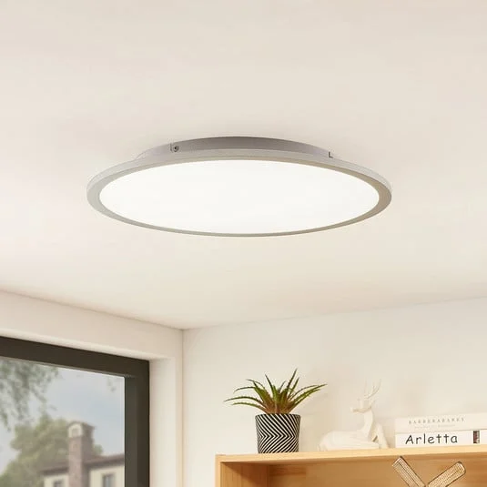 Lámpara LED de techo Lindby Narima, 4.000 K, Ø 50 cm, plata