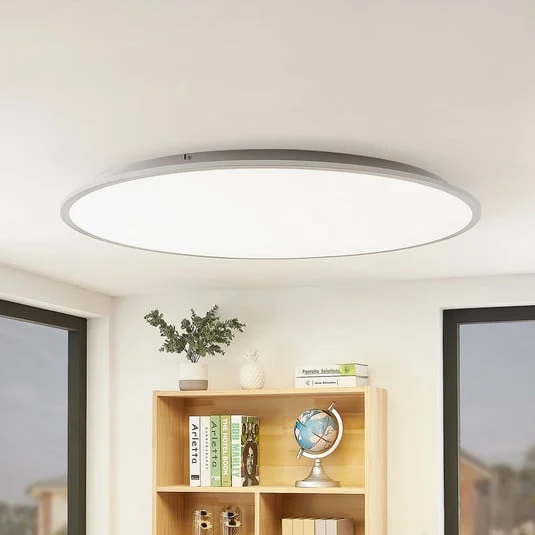 Lámpara LED de techo Lindby Narima, 4.000 K, Ø 100 cm, plata
