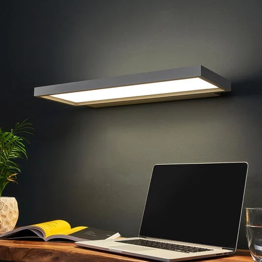 Aplique LED de oficina Rick, gris blanco universal