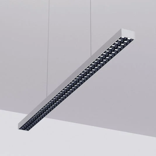 Arcchio lámpara colgante LED de oficina Jolinda, plata, 118cm, arriba/abajo