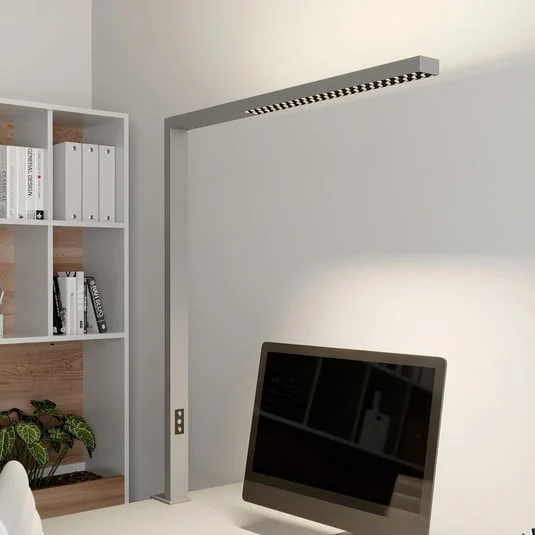 Arcchio lámpara de pinza LED Jolinda, plata, metal, atenuable