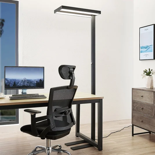 Lámpara de pie LED Logan Pro de Arcchio, negra, con sensor, atenuable