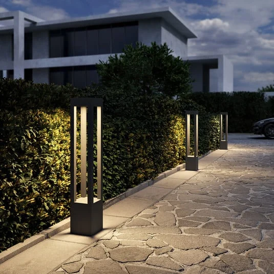 Bolardo luminoso LED Lienna de Arcchio, 90 cm, gris, metal, IP65