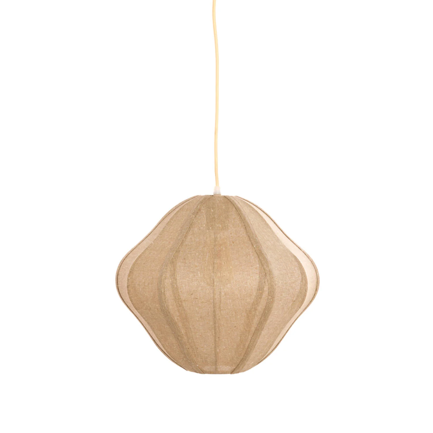Lámpara ovalada de tela beige Light & Living Sukau