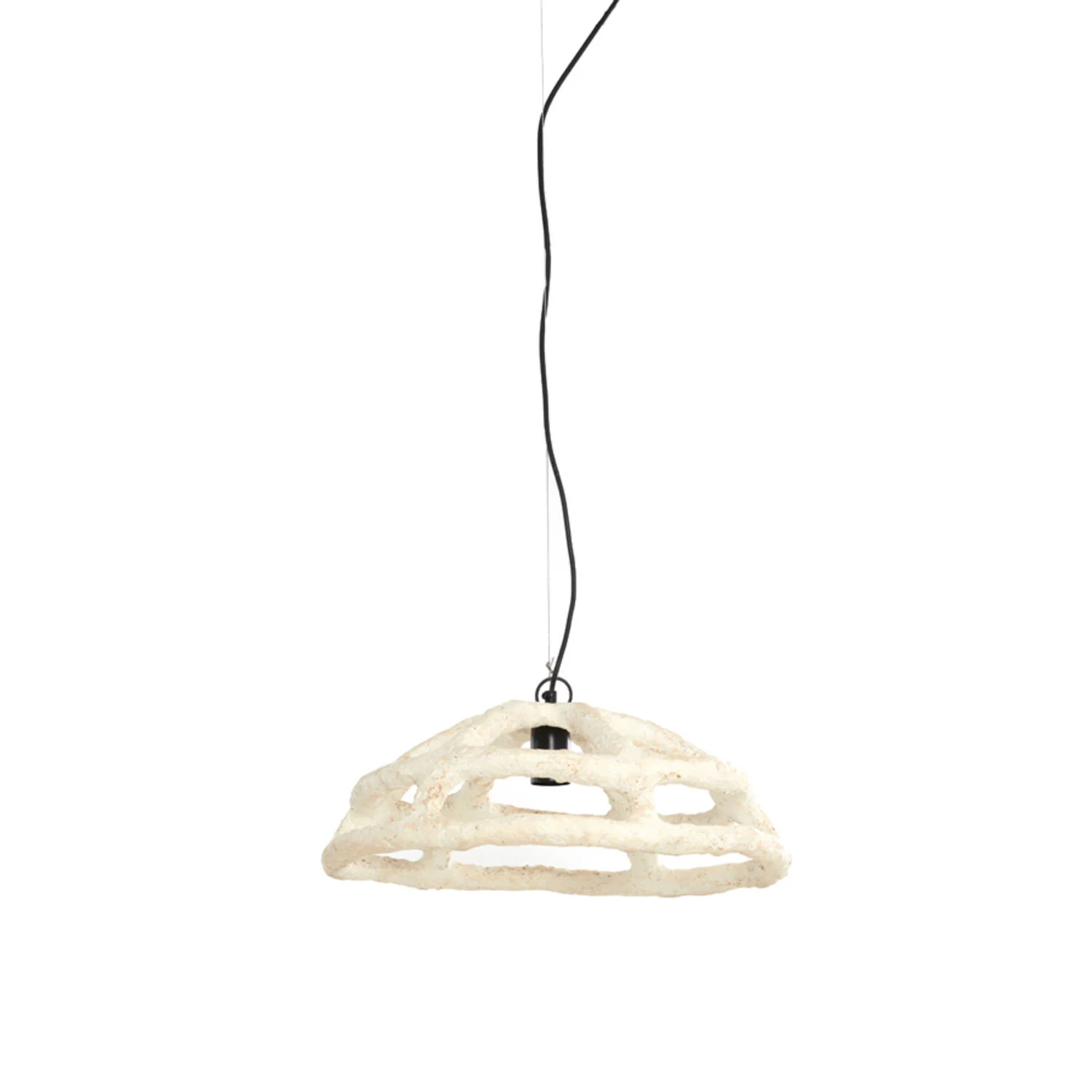 Lámpara colgante blanca de tela orgánica Light & Living Porila