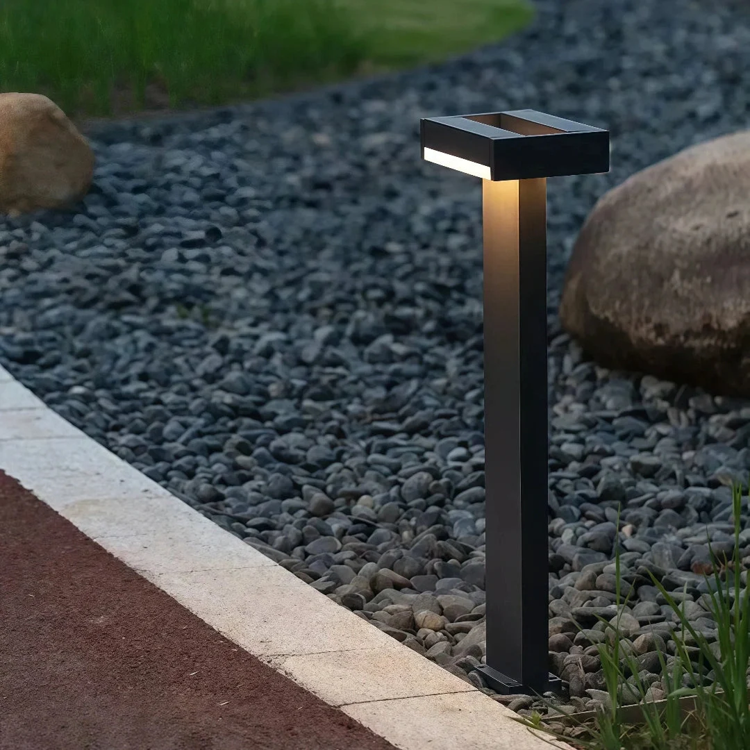 Baliza de jardín LED IP65 moderna negra para camino