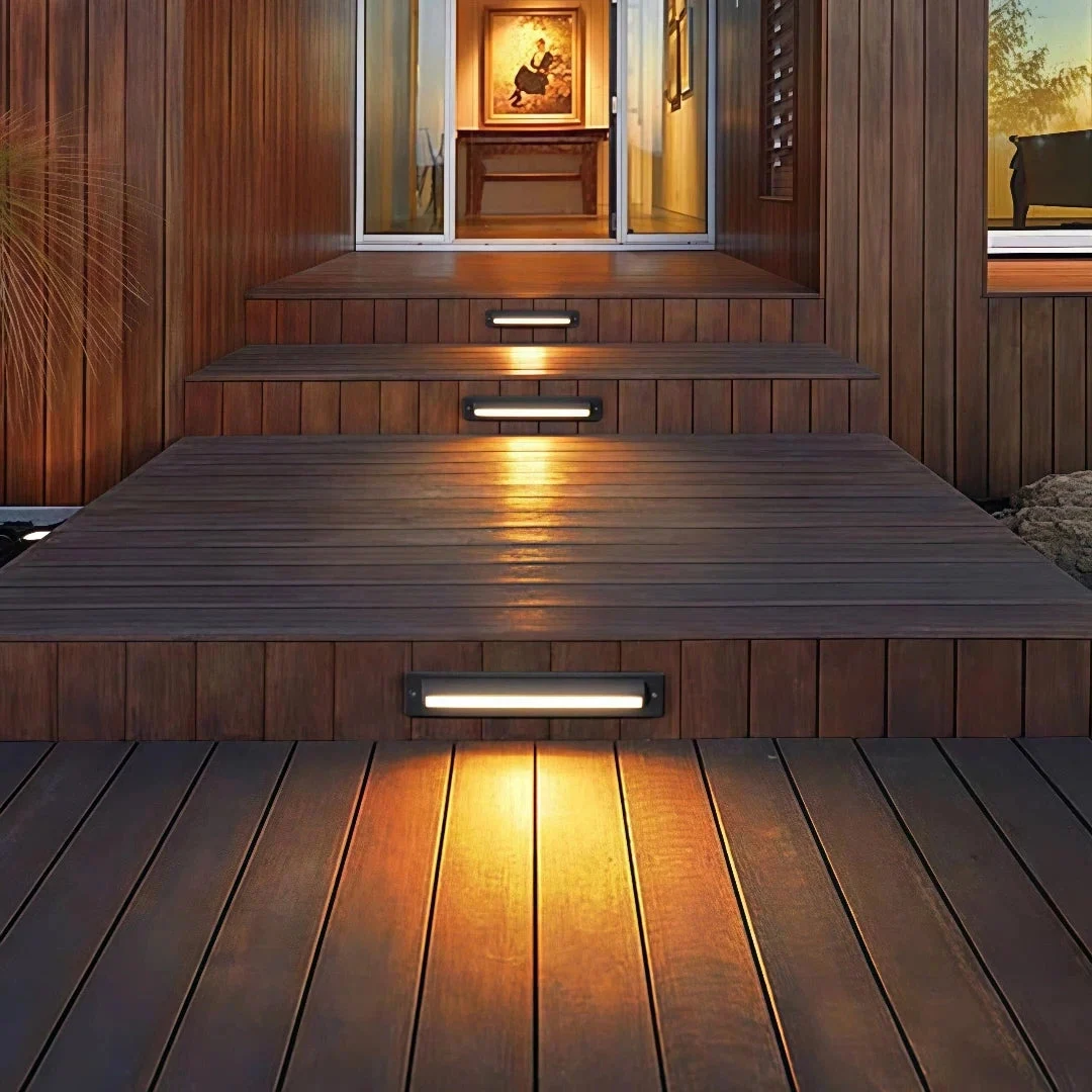 Aplique exterior empotrado LED IP65 rectangular para zonas de paso