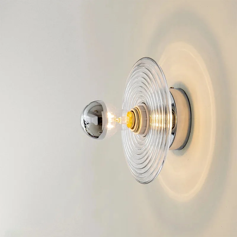 Glomir - Aplique de Pared LED de Vidrio Vintage con Diseño de Ondas - Iluminación Sofisticada