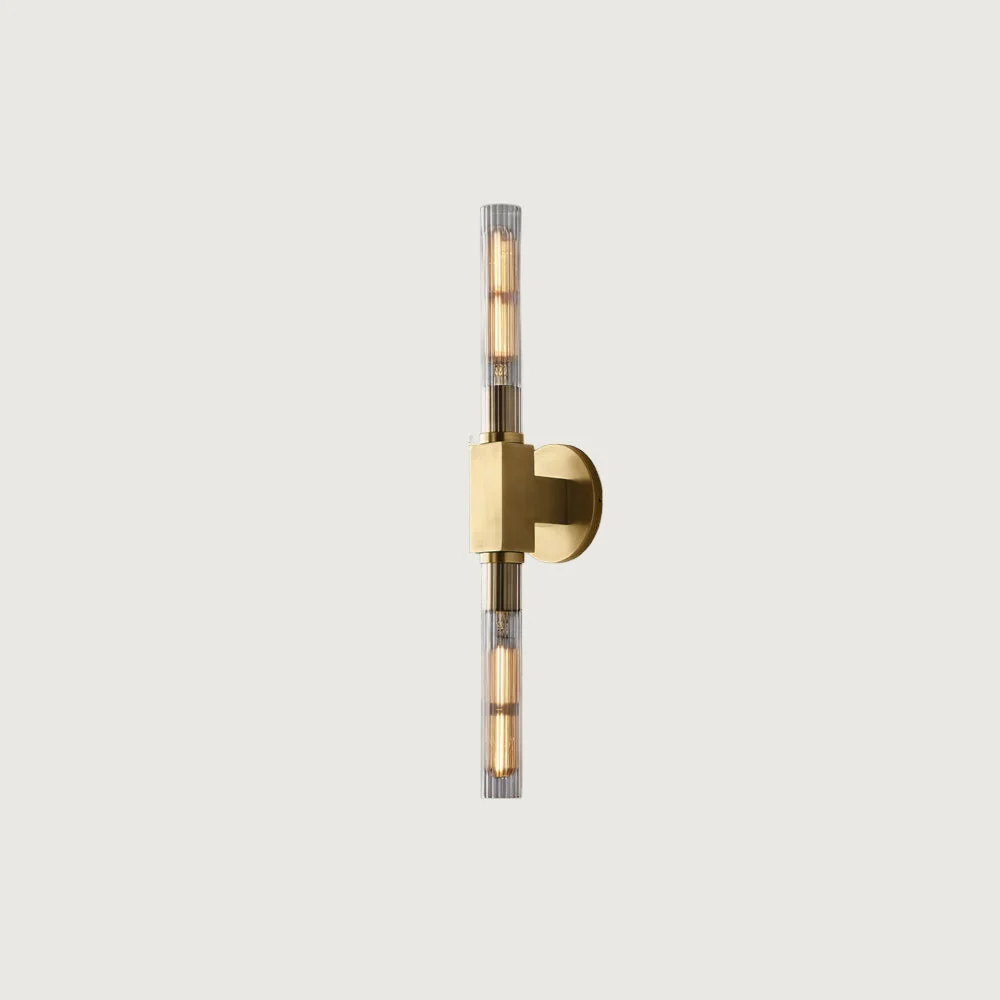 Gryen - Aplique de Pared Lineal de 56 cm - Con Cristales Ribeteados y Base E26 - Ideal para Dormitorio y Salón