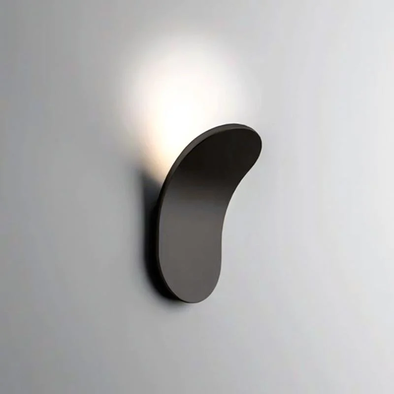 Haleno - Aplique de Pared Moderno Minimalista Negro y Blanco con LED Integrado para Dormitorio y Baño