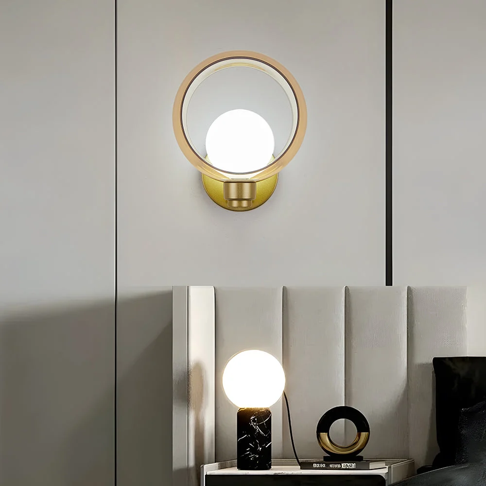 Zimira - Aplique de Pared Moderno Redondo de Vidrio para Sala de Estar