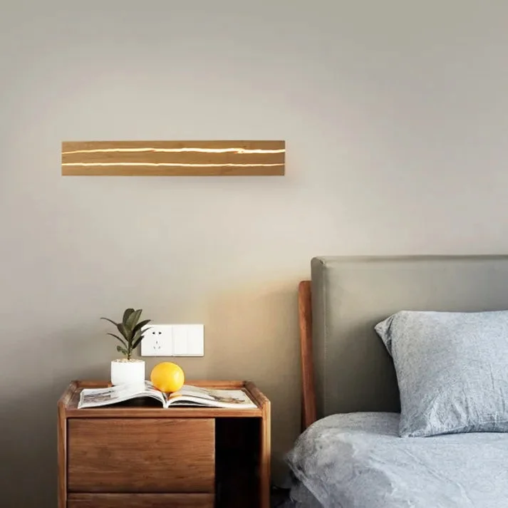 Melyra - Aplique de Pared Moderno de Madera con Diseño Roto - Lámpara de Decoración para el Hogar