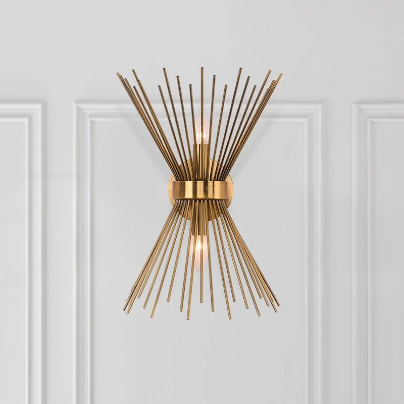 Noruni - Aplique de Pared Moderno en Latón con Diseño Estrella para Dormitorio - Lámpara de Pared Dimmable y Fácil Instalación