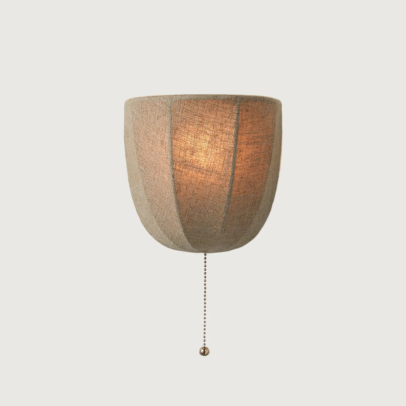 Ovira - Aplique de Pared de Lino con Cadena Vintage – Luz Cálida y Acogedora
