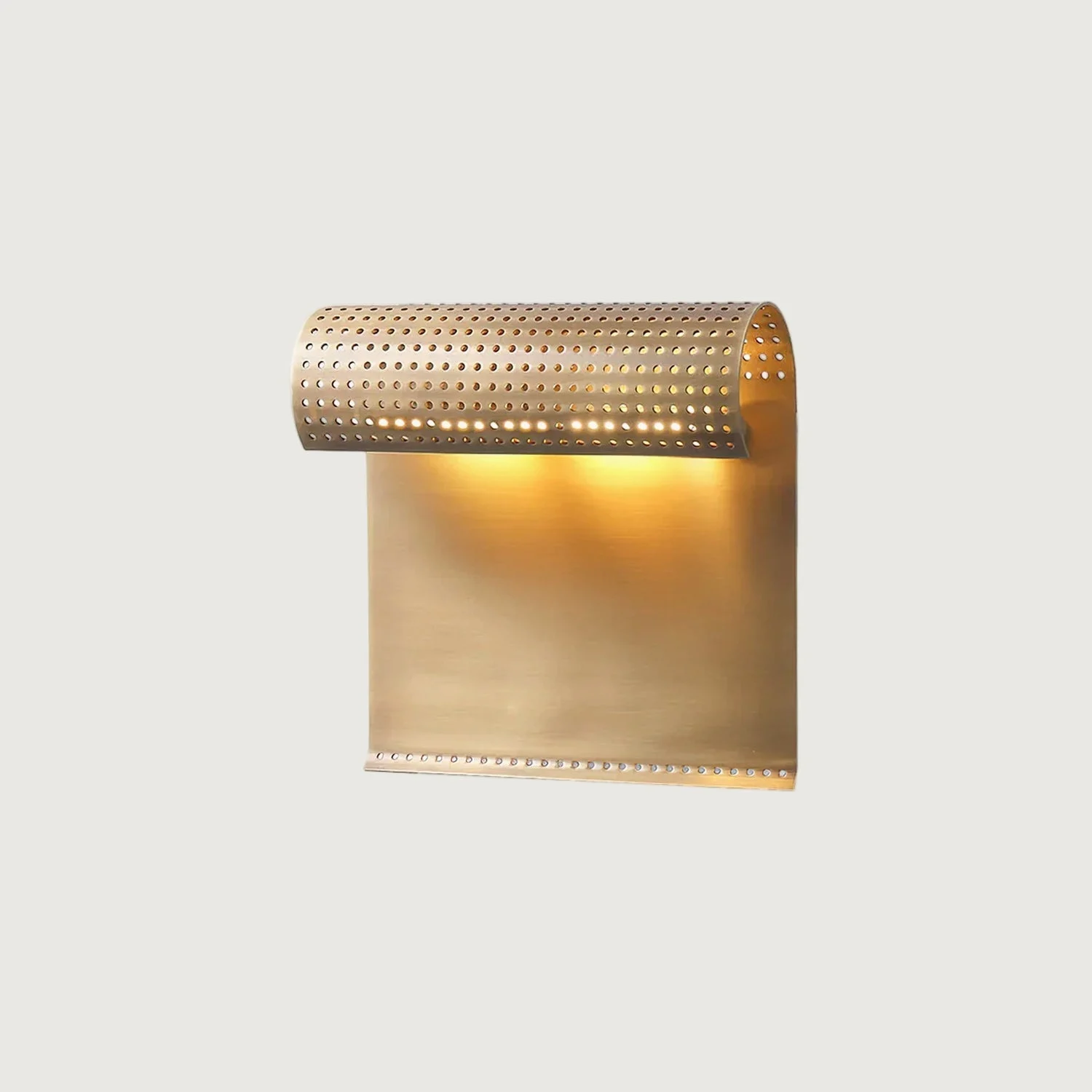 Reyla - Aplique de Pared Vintage de Metal Perforado en Bronce y Negro – Lámpara Ideal para Dormitorio y Espacios Elegantes