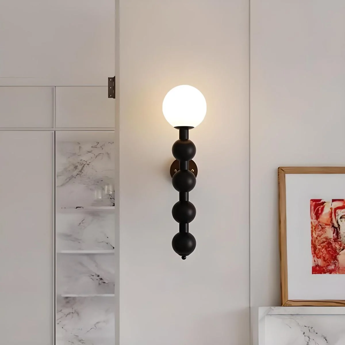 Oryali - Aplique de Pared Vintage en Madera Maciza para Sala de Estar - Iluminación Rústica E14 - 58cm altura