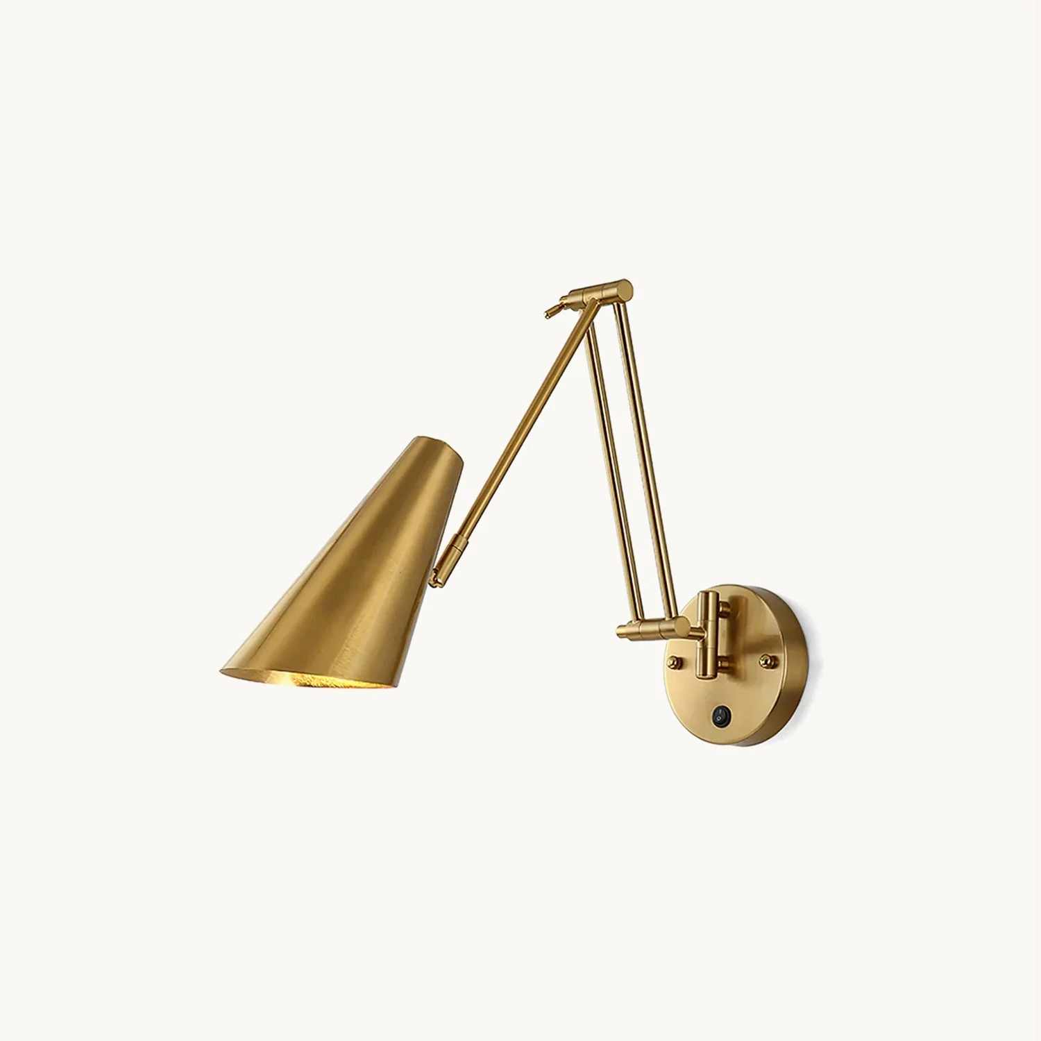 Oryan - Aplique de Pared - Brazo Móvil de Diseño Moderno en Metal - Luz de Interior - Oro y Negro