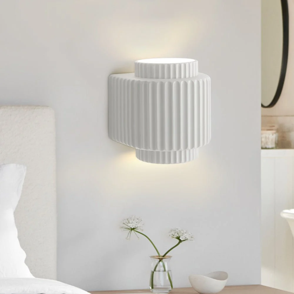 Ulinor - Aplique de Pared de Resina Estilo Nórdico Creme - Versátil para Dormitorio y Hogar