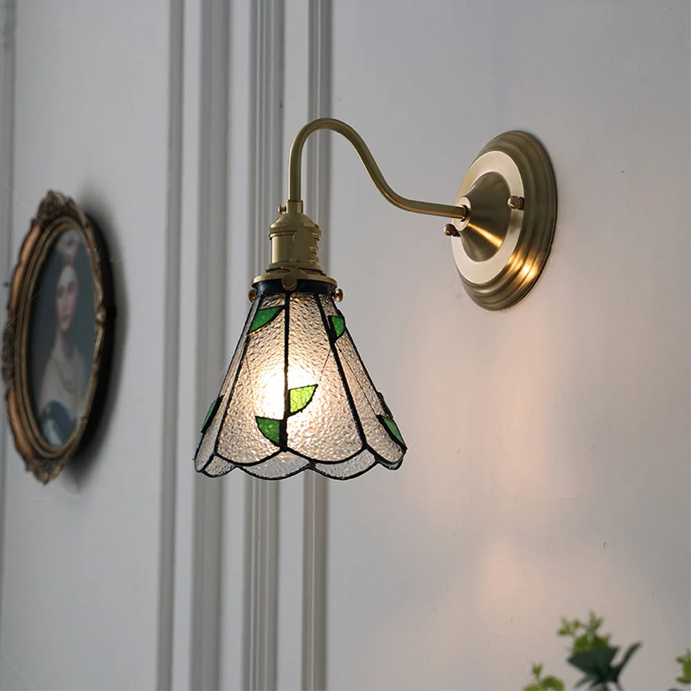 Veluma - Aplique de Pared de Vidrio Vintage para Sala de Estar - Lámpara de Pared Elegante
