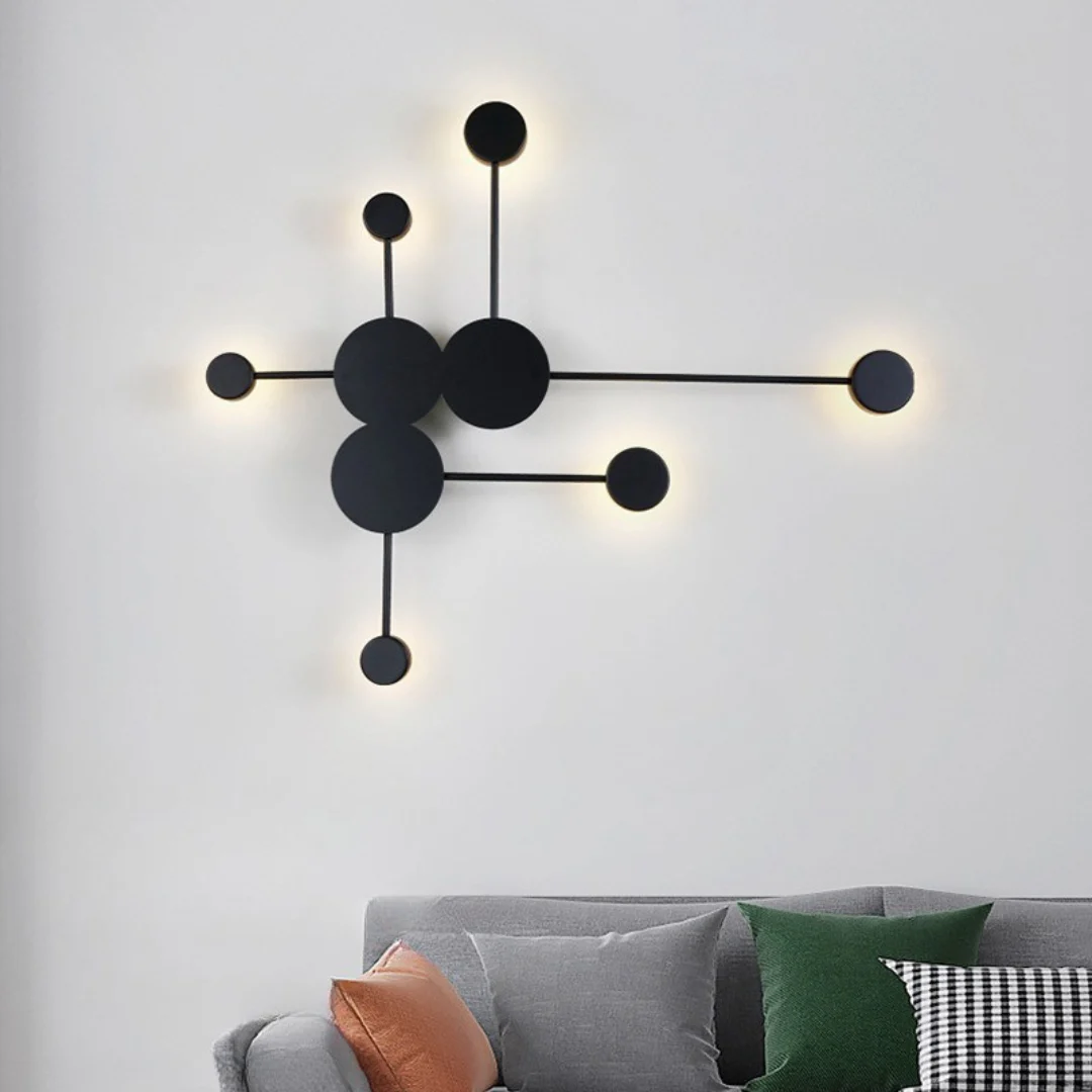 Prismo: Aplique de Pared Múltiple Moderno de Metal – Negro