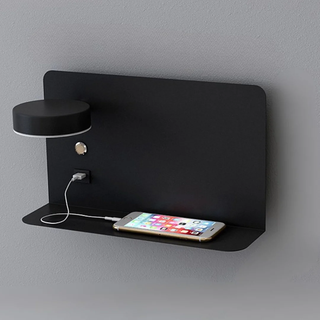 Lumesa - Lámpara de Pared Minimalista - Diseño Elegante y Funcional - Lámpara de Noche Hotel - Cargador de Teléfono USB