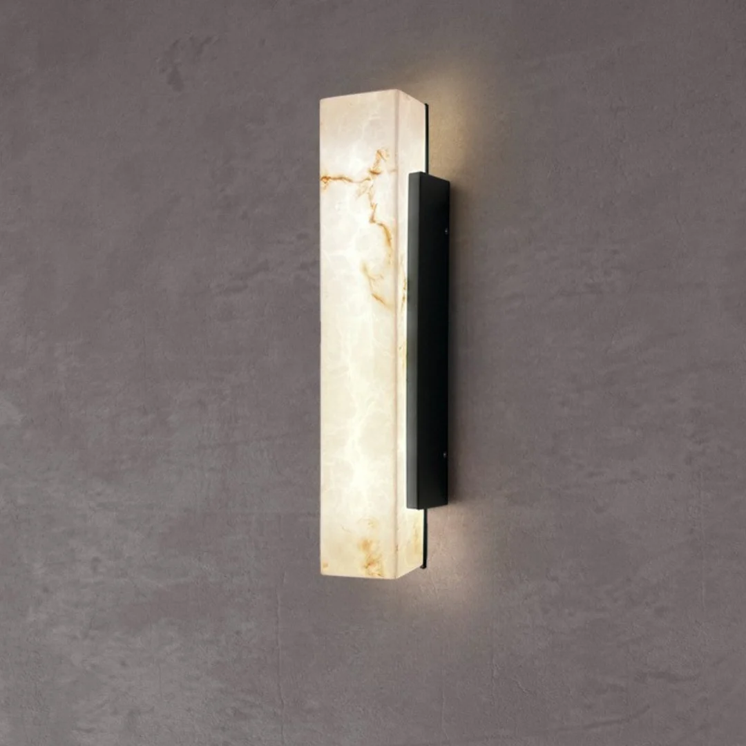 PiedraBrillante - Lámpara de Pared Exterior de Lujo en Resina y Polvo de Piedra Natural IP65