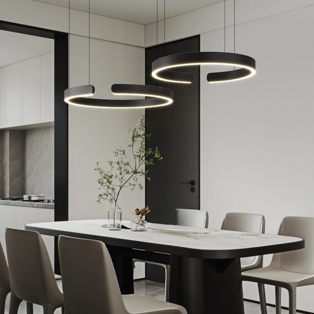 Veda - Lámpara Colgante LED Moderna Circular de Metal para Techo – Iluminación Sofisticada para Interiores Minimalistas