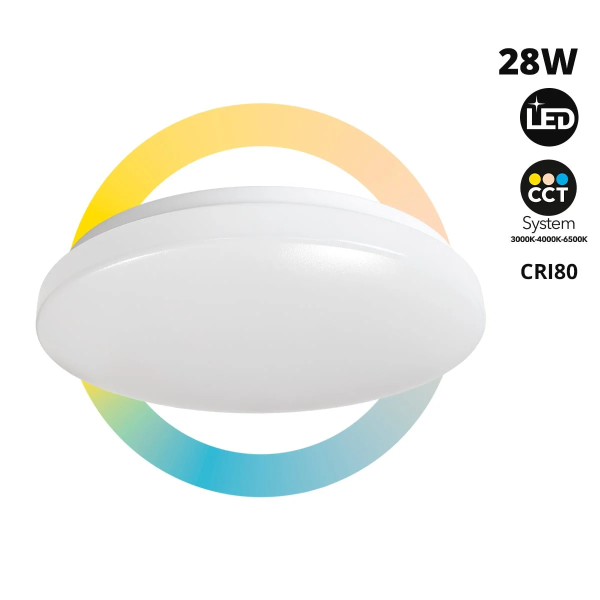 Plafón LED de techo - CCT - 28W - CRI80 - IP20